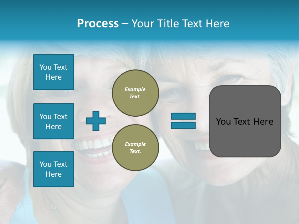 Two Women In Living Room Smiling PowerPoint Template