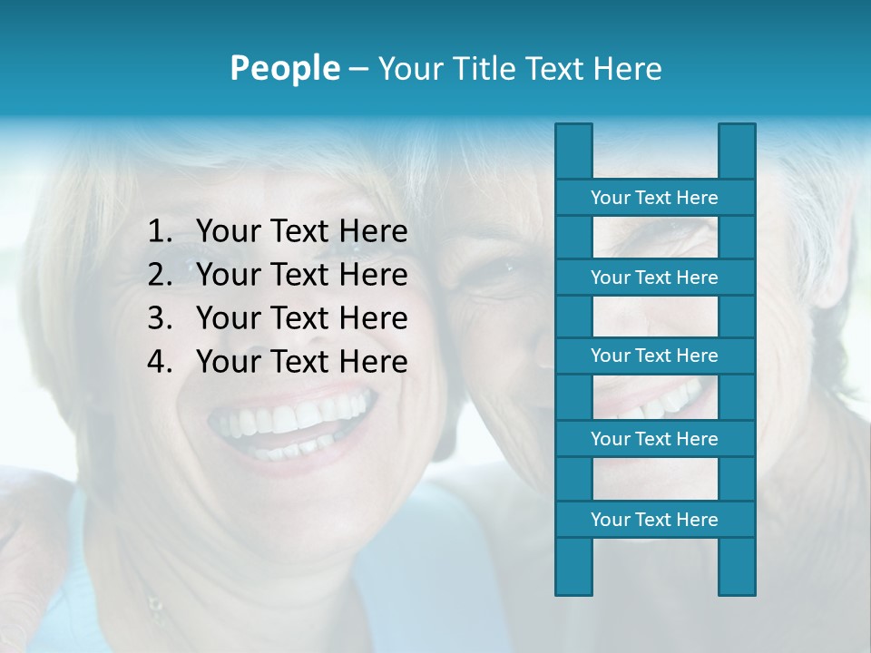 Two Women In Living Room Smiling PowerPoint Template