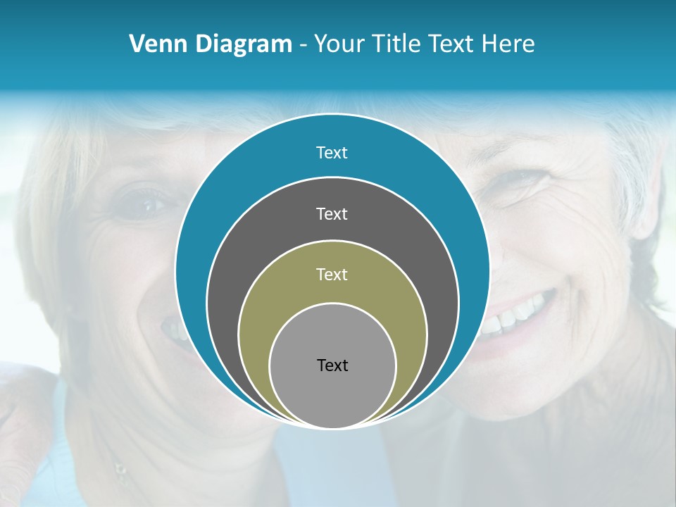 Two Women In Living Room Smiling PowerPoint Template