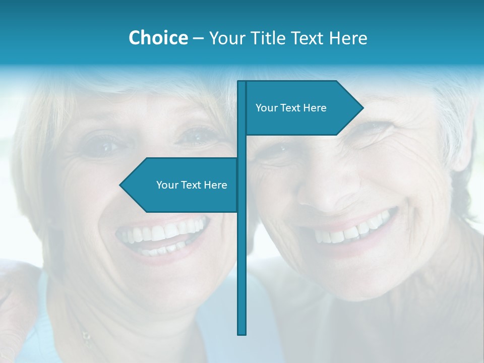 Two Women In Living Room Smiling PowerPoint Template