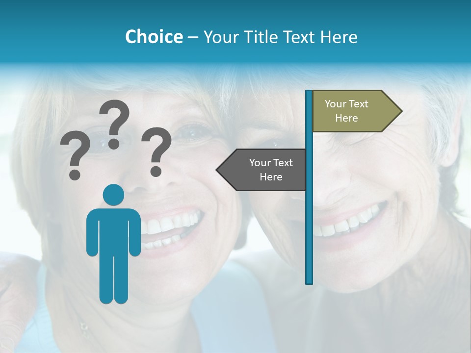 Two Women In Living Room Smiling PowerPoint Template