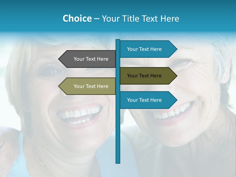 Two Women In Living Room Smiling PowerPoint Template