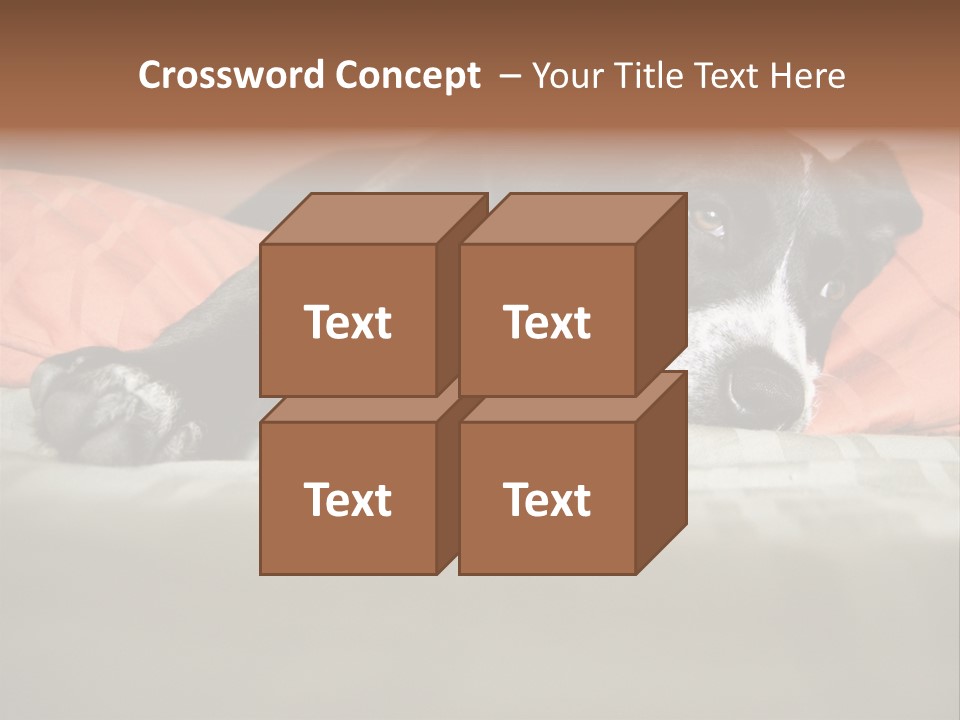 Cute Pitbull Pointer Mix Puppy Lounging PowerPoint Template