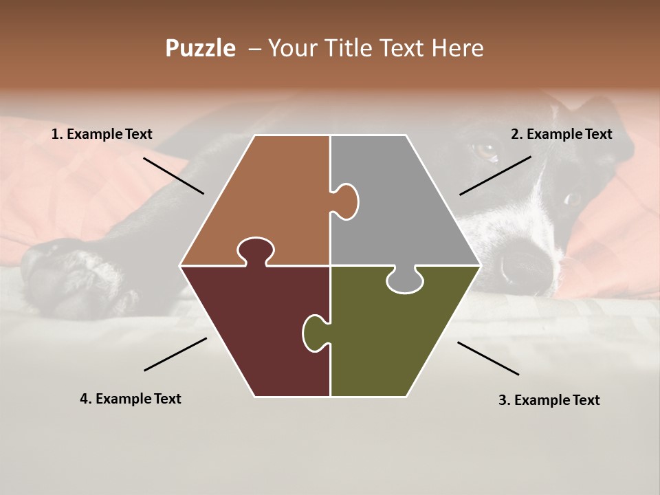 Cute Pitbull Pointer Mix Puppy Lounging PowerPoint Template