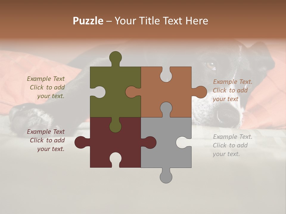 Cute Pitbull Pointer Mix Puppy Lounging PowerPoint Template