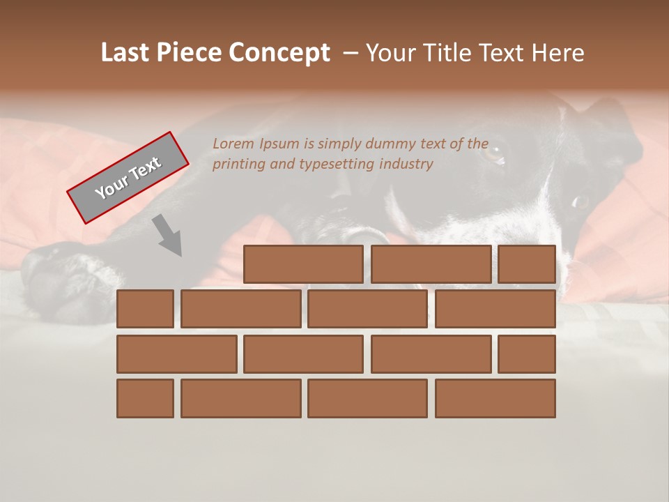 Cute Pitbull Pointer Mix Puppy Lounging PowerPoint Template