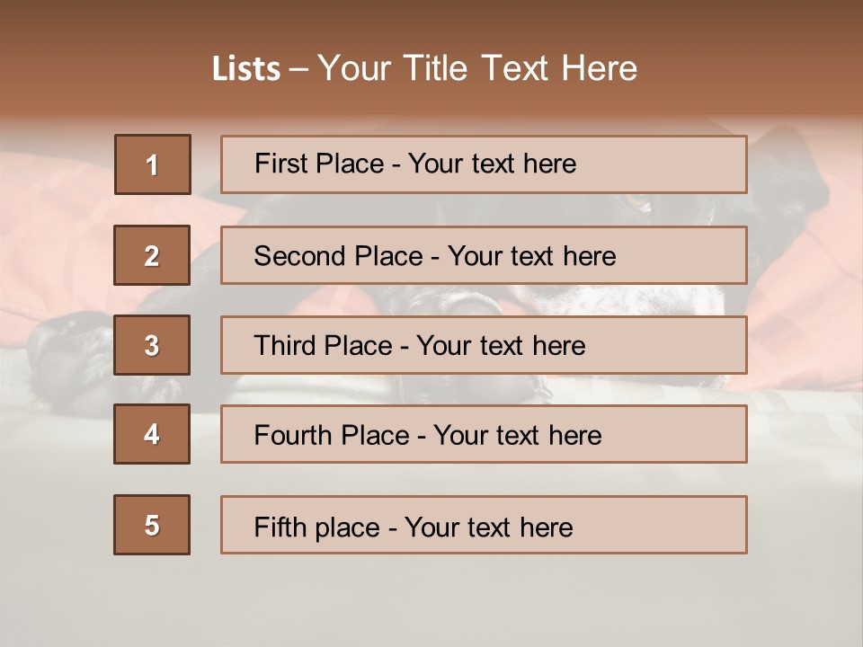 Cute Pitbull Pointer Mix Puppy Lounging PowerPoint Template