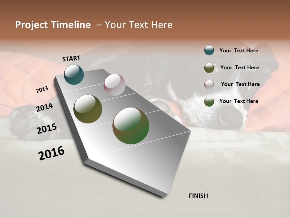 Cute Pitbull Pointer Mix Puppy Lounging PowerPoint Template