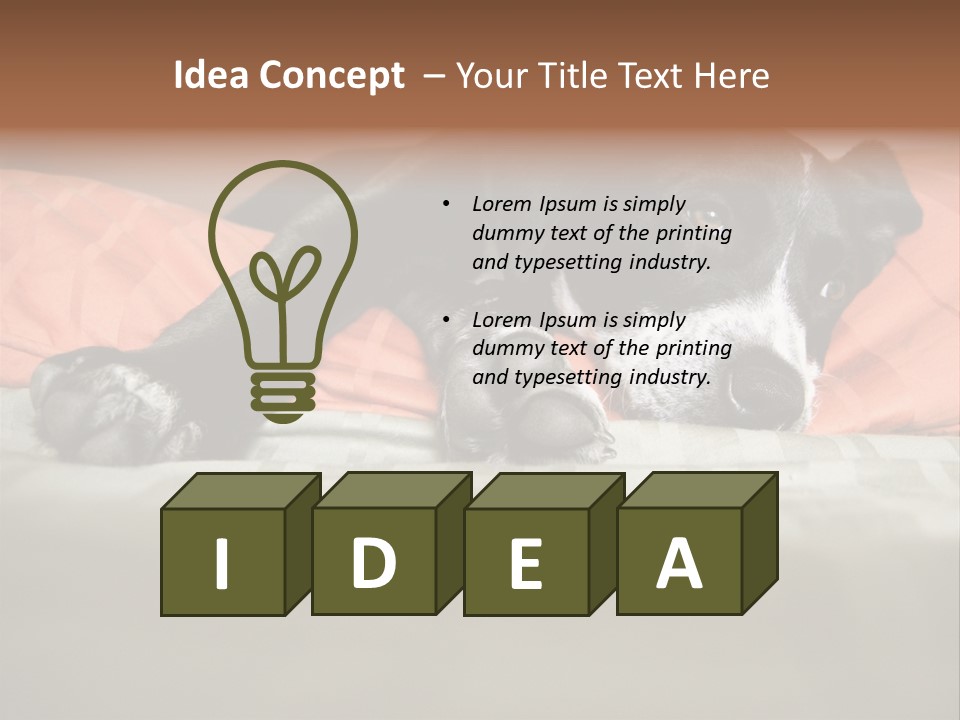 Cute Pitbull Pointer Mix Puppy Lounging PowerPoint Template