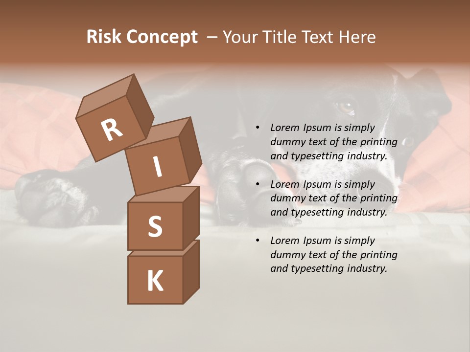 Cute Pitbull Pointer Mix Puppy Lounging PowerPoint Template