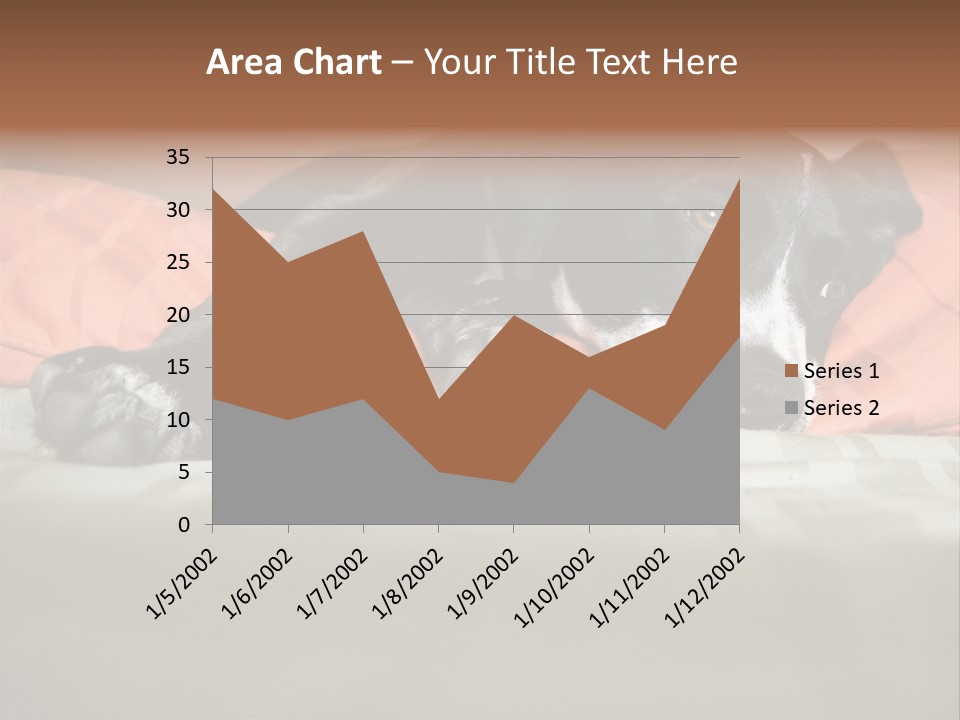 Cute Pitbull Pointer Mix Puppy Lounging PowerPoint Template