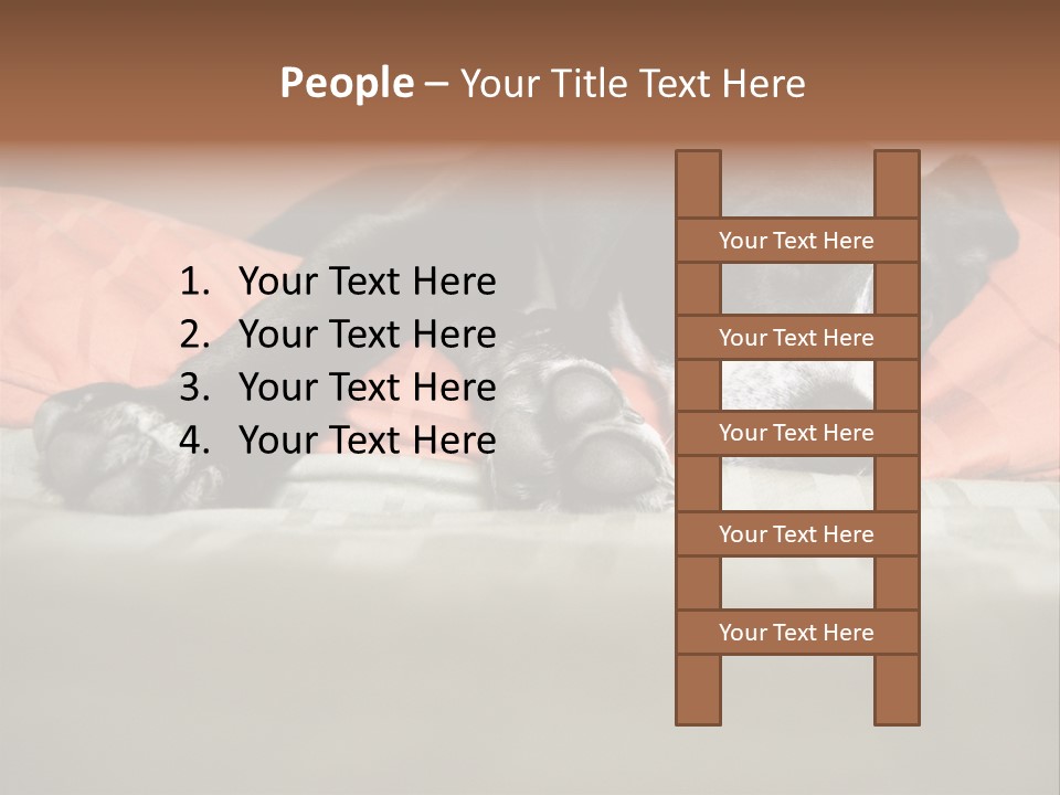 Cute Pitbull Pointer Mix Puppy Lounging PowerPoint Template