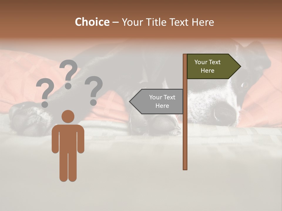 Cute Pitbull Pointer Mix Puppy Lounging PowerPoint Template