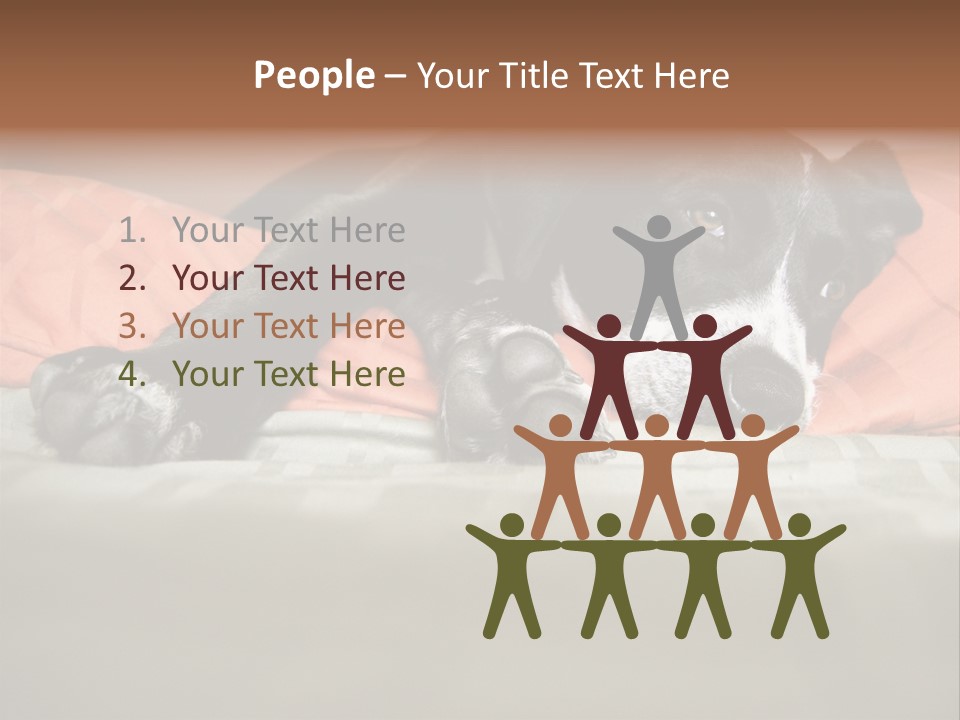 Cute Pitbull Pointer Mix Puppy Lounging PowerPoint Template