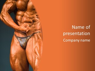 Bodybuilder Artistic Pose PowerPoint Template