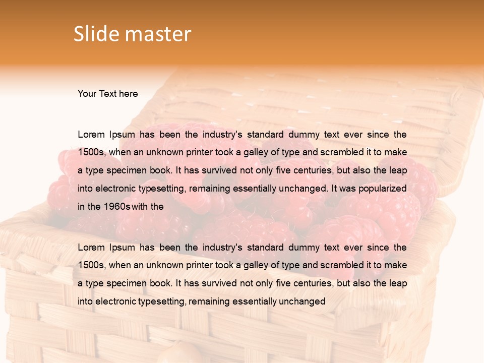 The Bast-Basket With A Raspberry Is Photographed On A White Background PowerPoint Template