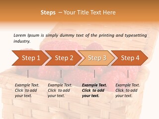The Bast-Basket With A Raspberry Is Photographed On A White Background PowerPoint Template