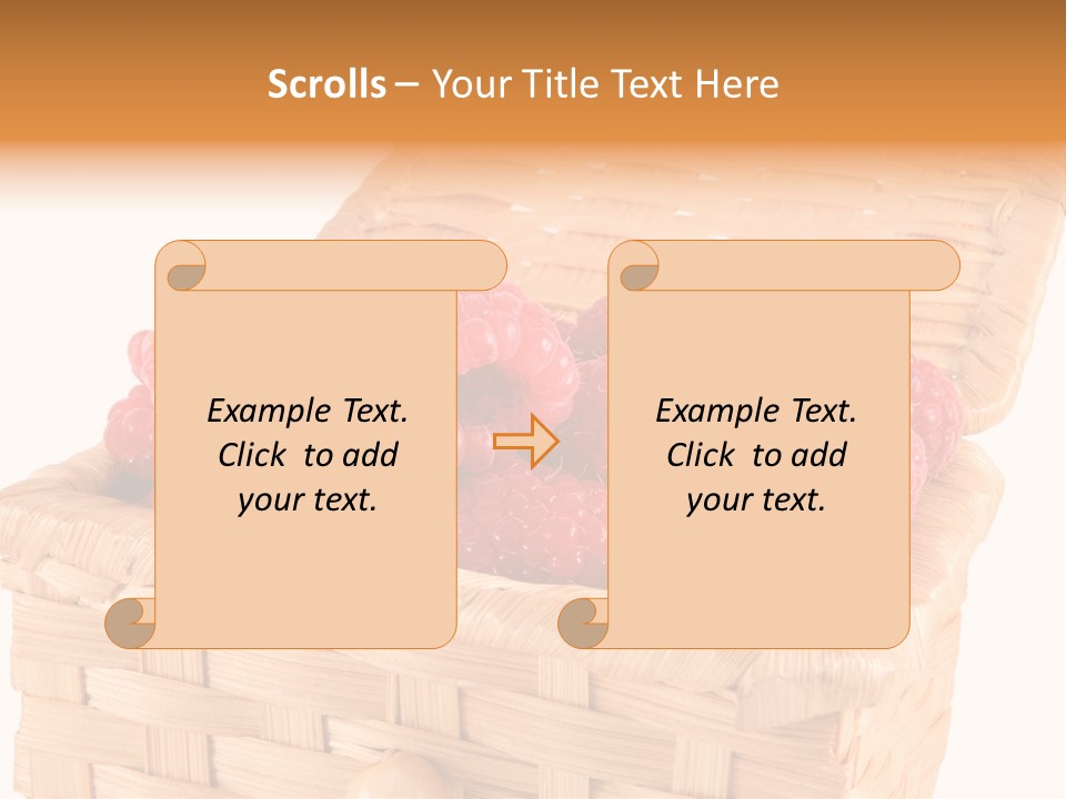 The Bast-Basket With A Raspberry Is Photographed On A White Background PowerPoint Template