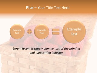 The Bast-Basket With A Raspberry Is Photographed On A White Background PowerPoint Template