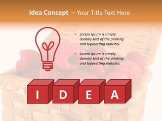 The Bast-Basket With A Raspberry Is Photographed On A White Background PowerPoint Template