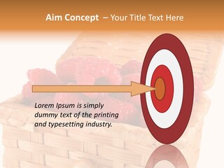The Bast-Basket With A Raspberry Is Photographed On A White Background PowerPoint Template