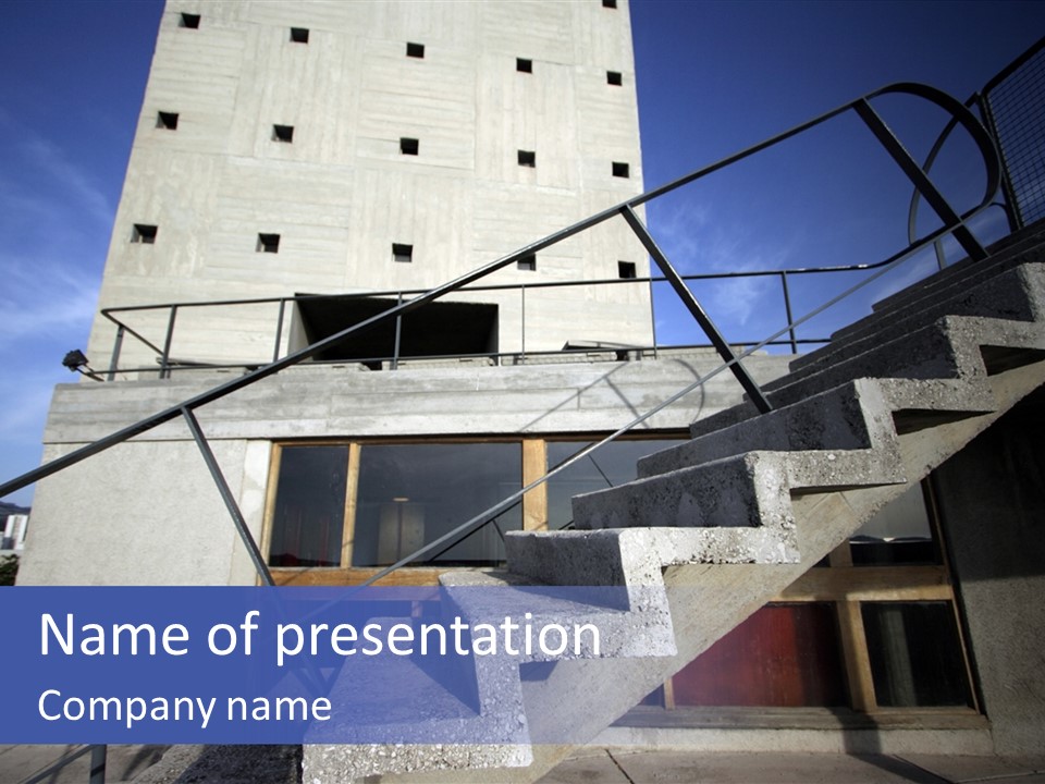 A View On The Large Open Roof Of The La Corbusier Apartment Building In Marseille PowerPoint Template