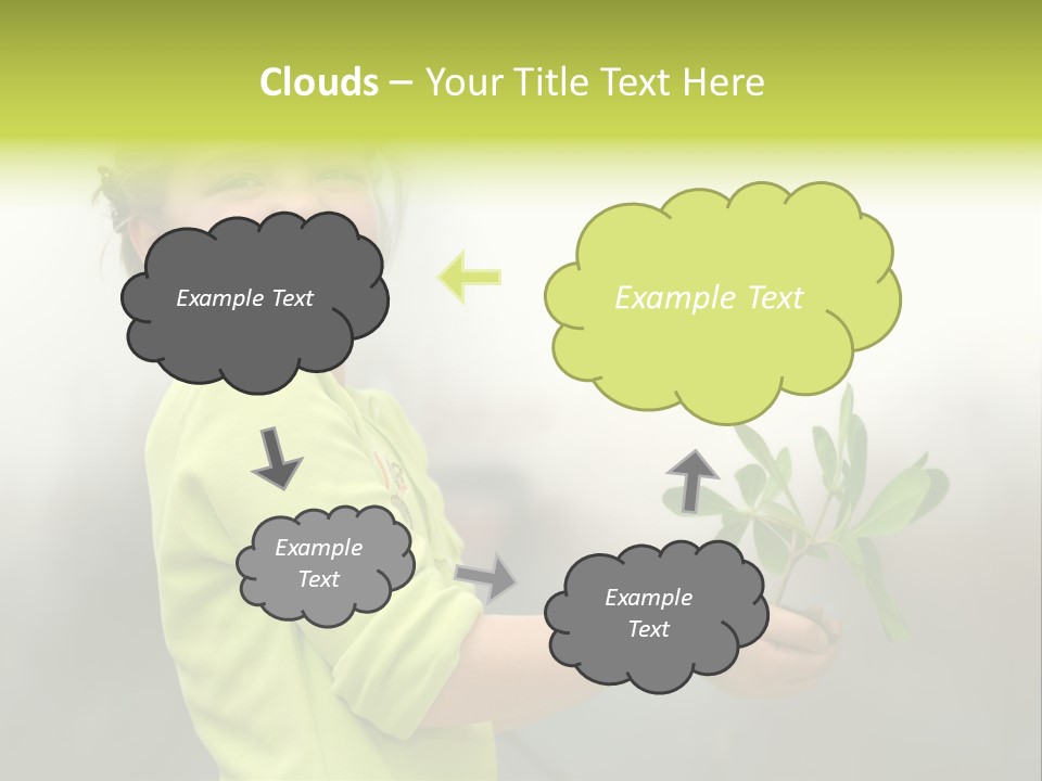 A Little Girl Holding A Plant With A Smile On Her Face PowerPoint Template