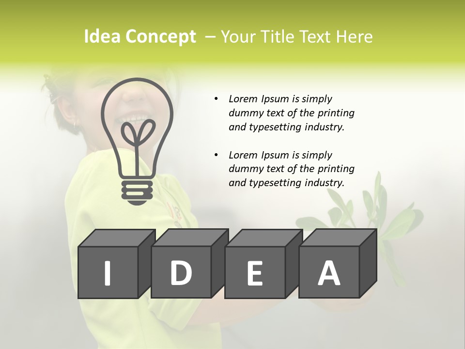 A Little Girl Holding A Plant With A Smile On Her Face PowerPoint Template