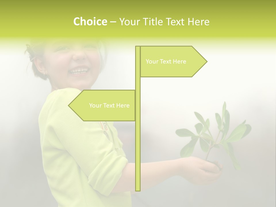 A Little Girl Holding A Plant With A Smile On Her Face PowerPoint Template