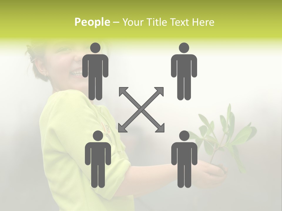 A Little Girl Holding A Plant With A Smile On Her Face PowerPoint Template