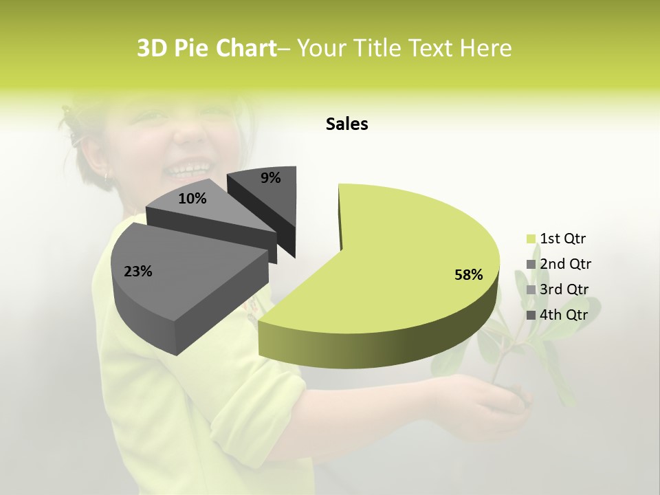 A Little Girl Holding A Plant With A Smile On Her Face PowerPoint Template