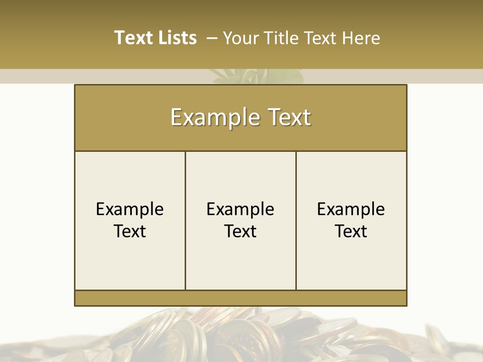 Coins And Plant, Isolated On White Background PowerPoint Template