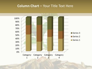 Coins And Plant, Isolated On White Background PowerPoint Template