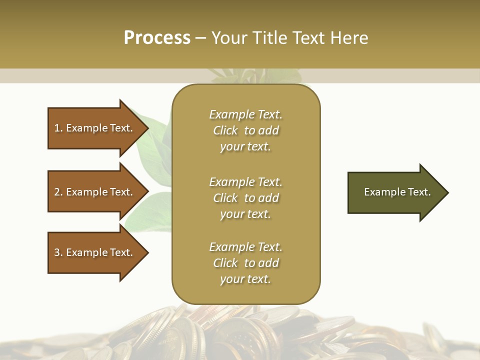 Coins And Plant, Isolated On White Background PowerPoint Template