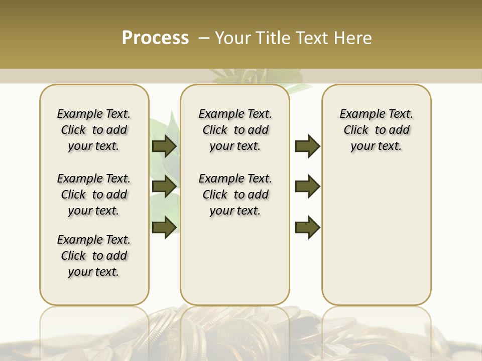 Coins And Plant, Isolated On White Background PowerPoint Template