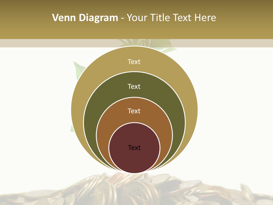 Coins And Plant, Isolated On White Background PowerPoint Template