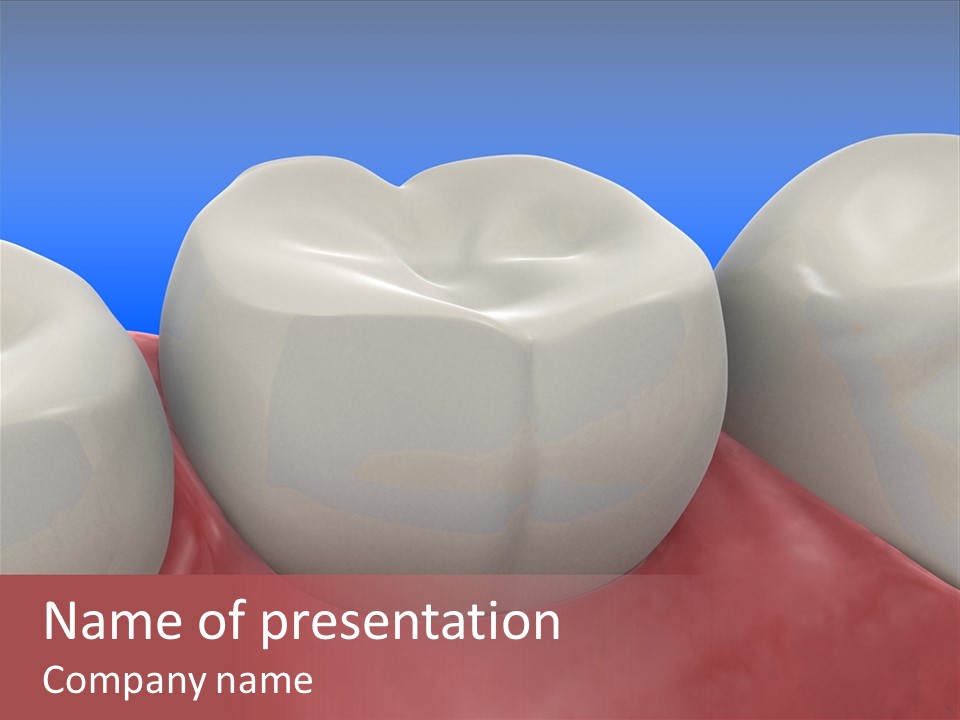 A Group Of Teeth On A Blue Background PowerPoint Template