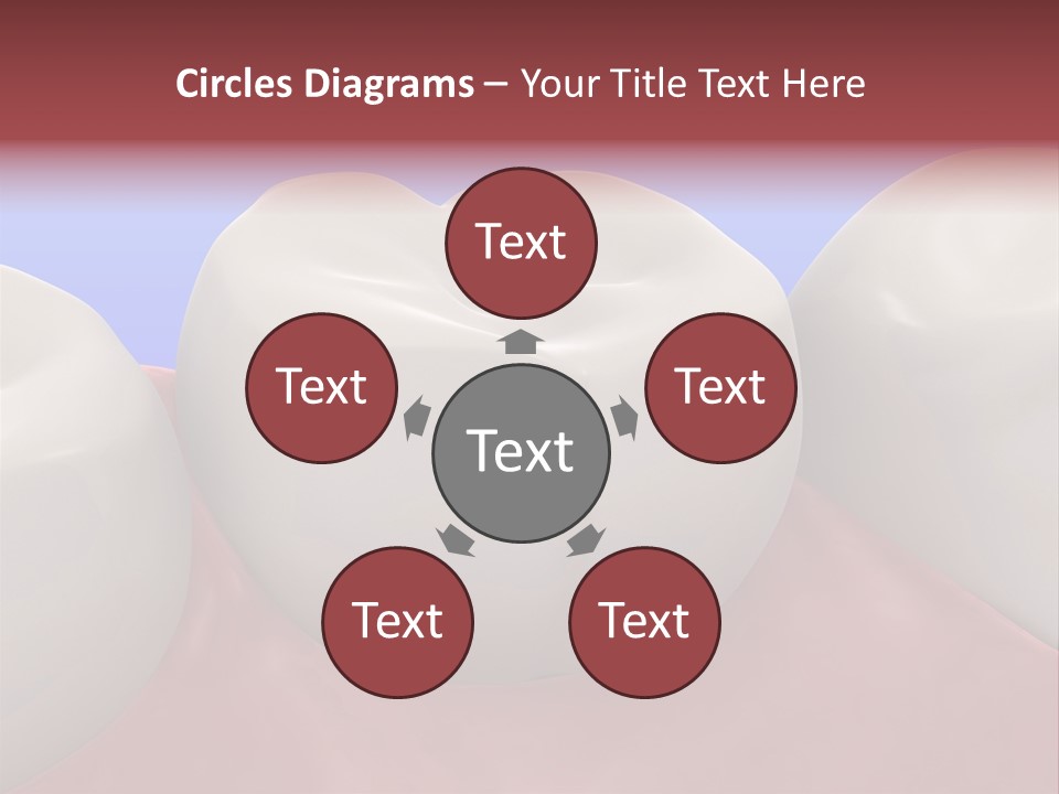 A Group Of Teeth On A Blue Background PowerPoint Template