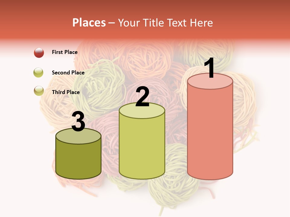 Italian Multicolored Pasta Tagliatelle On White Background PowerPoint Template