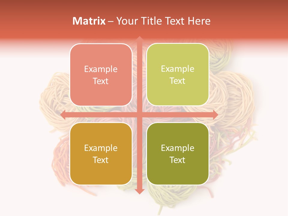 Italian Multicolored Pasta Tagliatelle On White Background PowerPoint Template