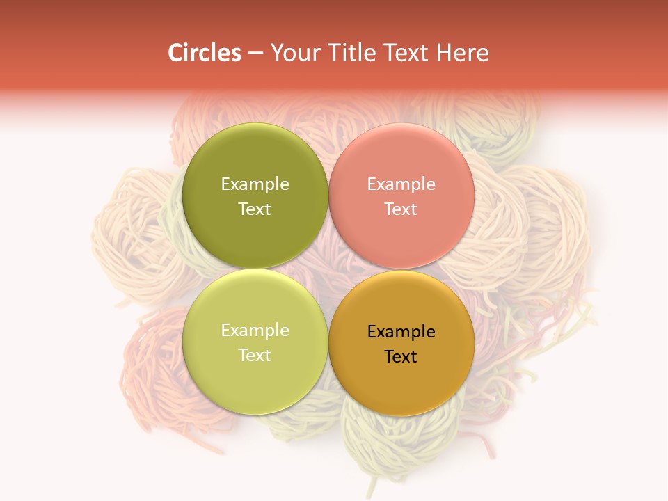 Italian Multicolored Pasta Tagliatelle On White Background PowerPoint Template