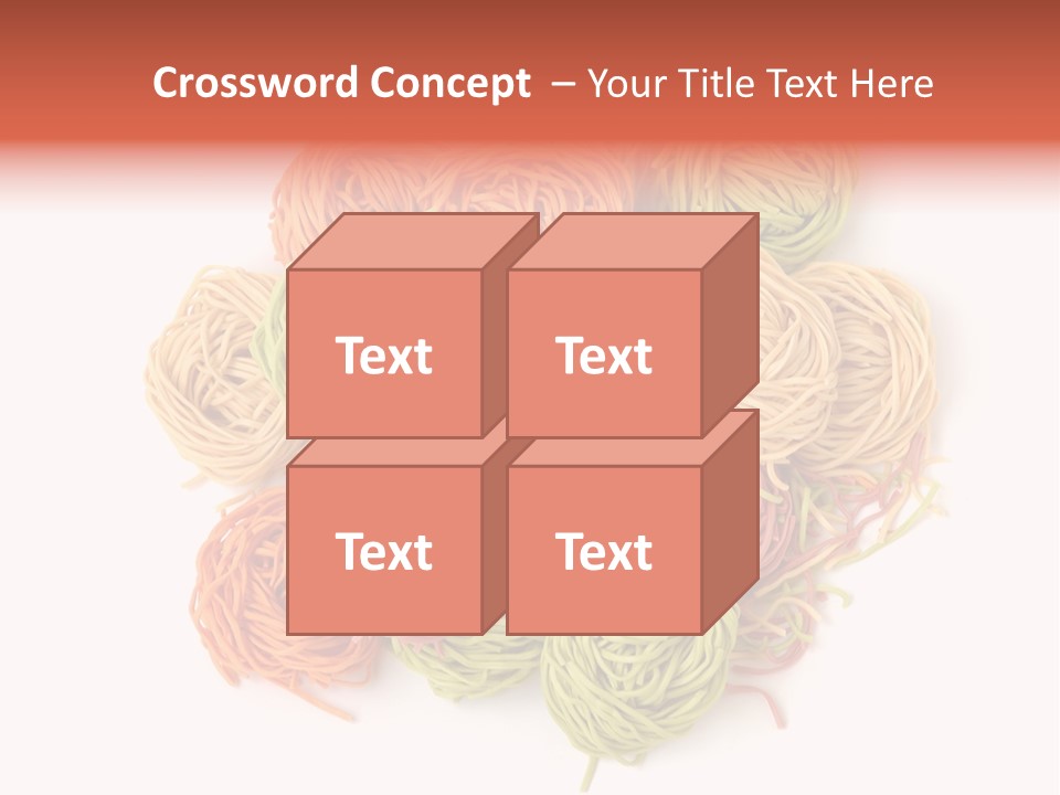 Italian Multicolored Pasta Tagliatelle On White Background PowerPoint Template