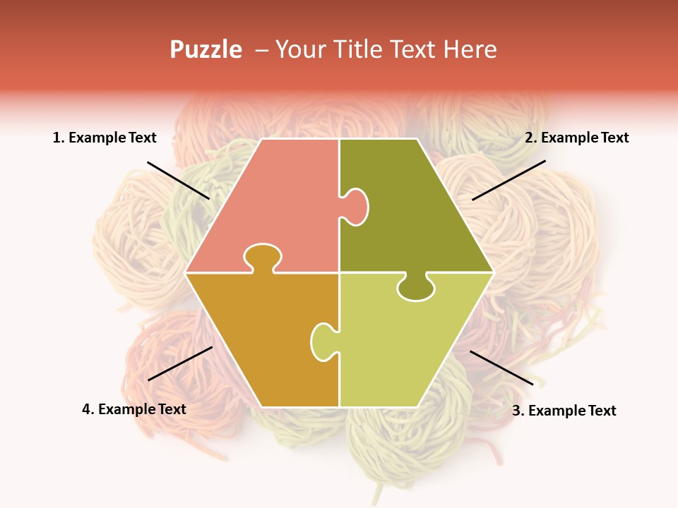 Italian Multicolored Pasta Tagliatelle On White Background PowerPoint Template