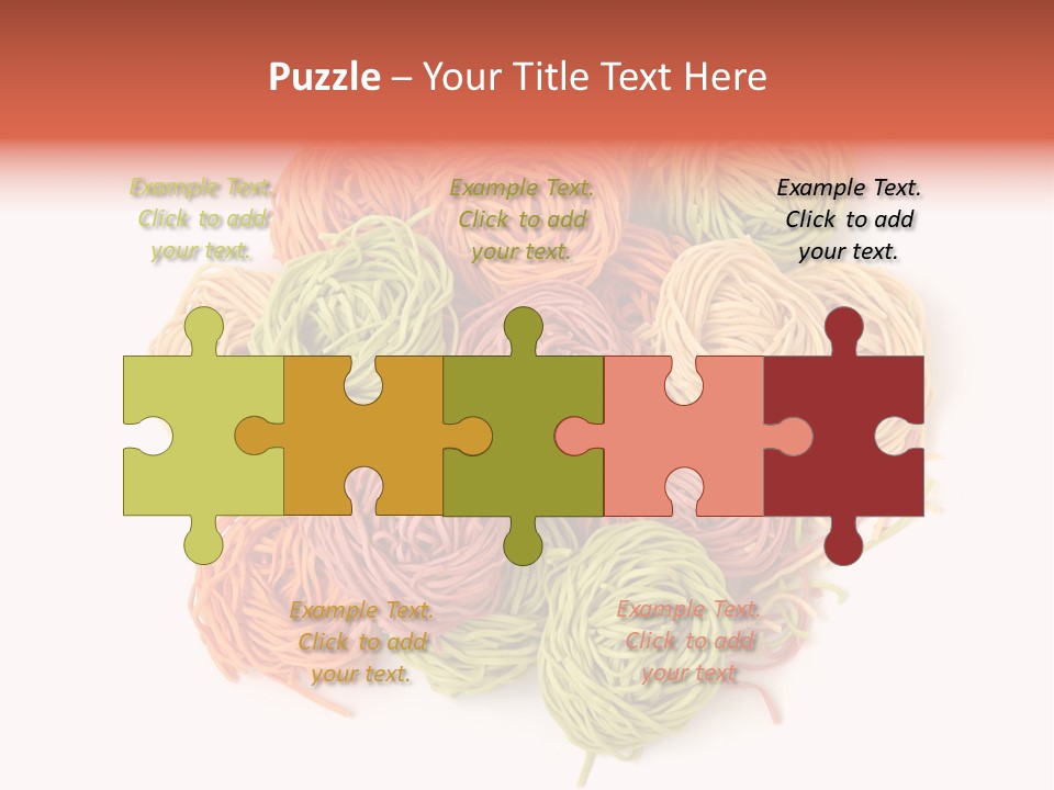 Italian Multicolored Pasta Tagliatelle On White Background PowerPoint Template