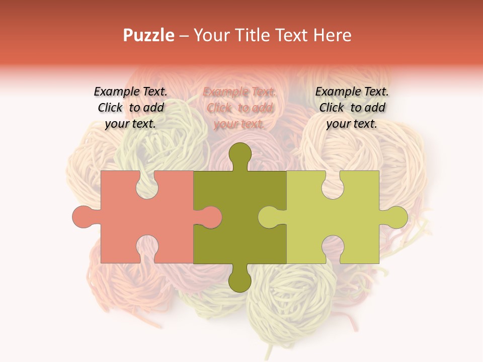 Italian Multicolored Pasta Tagliatelle On White Background PowerPoint Template