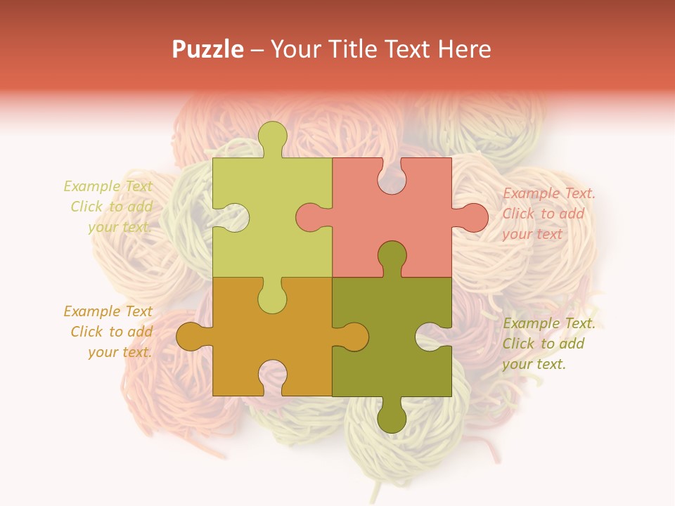 Italian Multicolored Pasta Tagliatelle On White Background PowerPoint Template