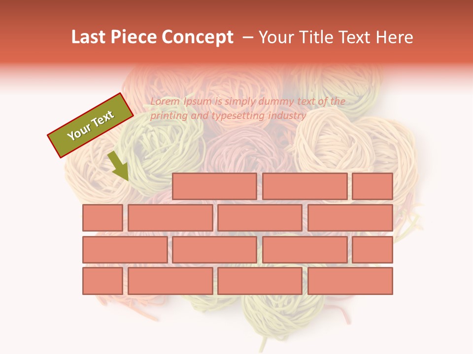 Italian Multicolored Pasta Tagliatelle On White Background PowerPoint Template