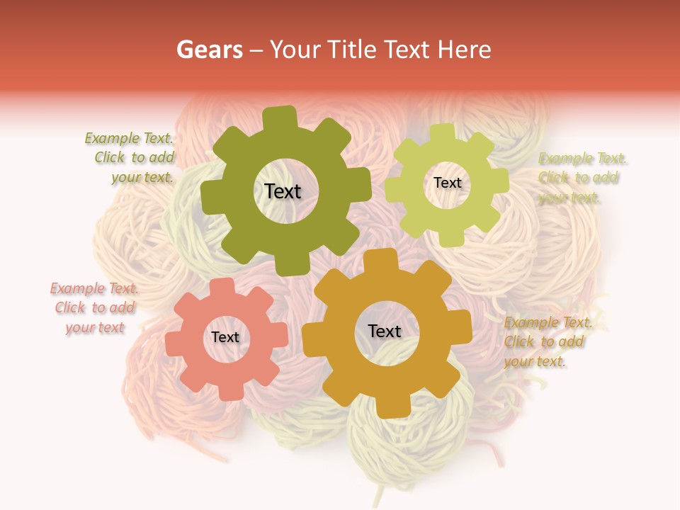 Italian Multicolored Pasta Tagliatelle On White Background PowerPoint Template