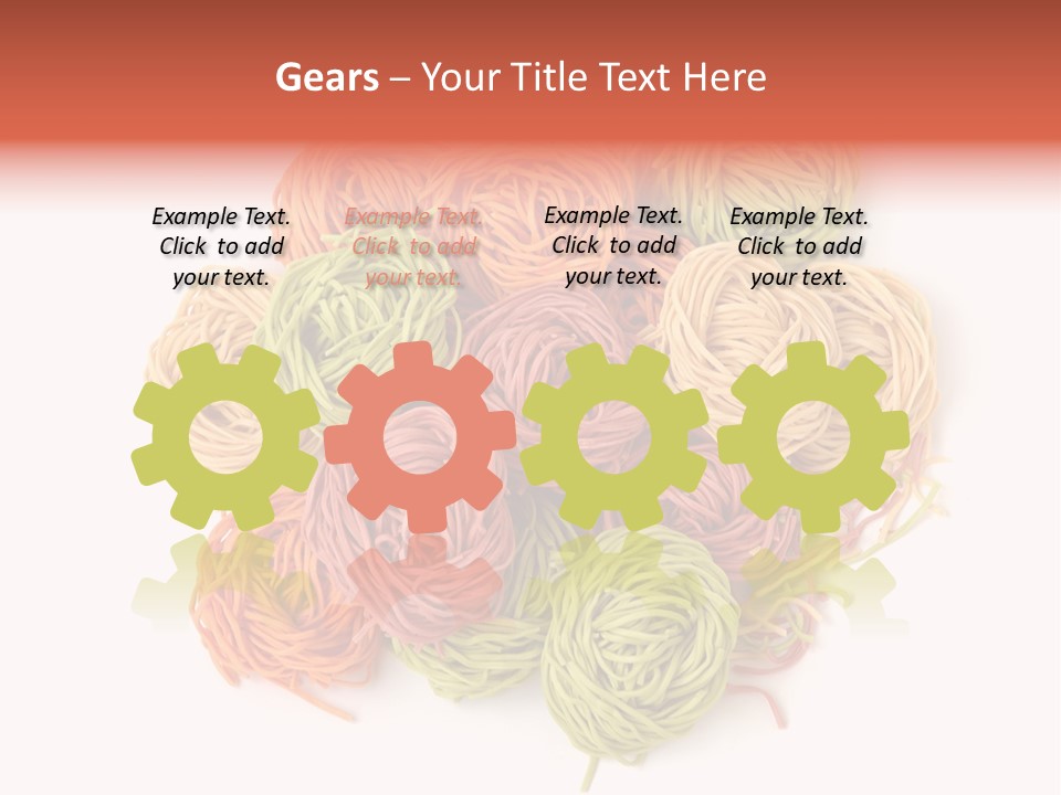 Italian Multicolored Pasta Tagliatelle On White Background PowerPoint Template