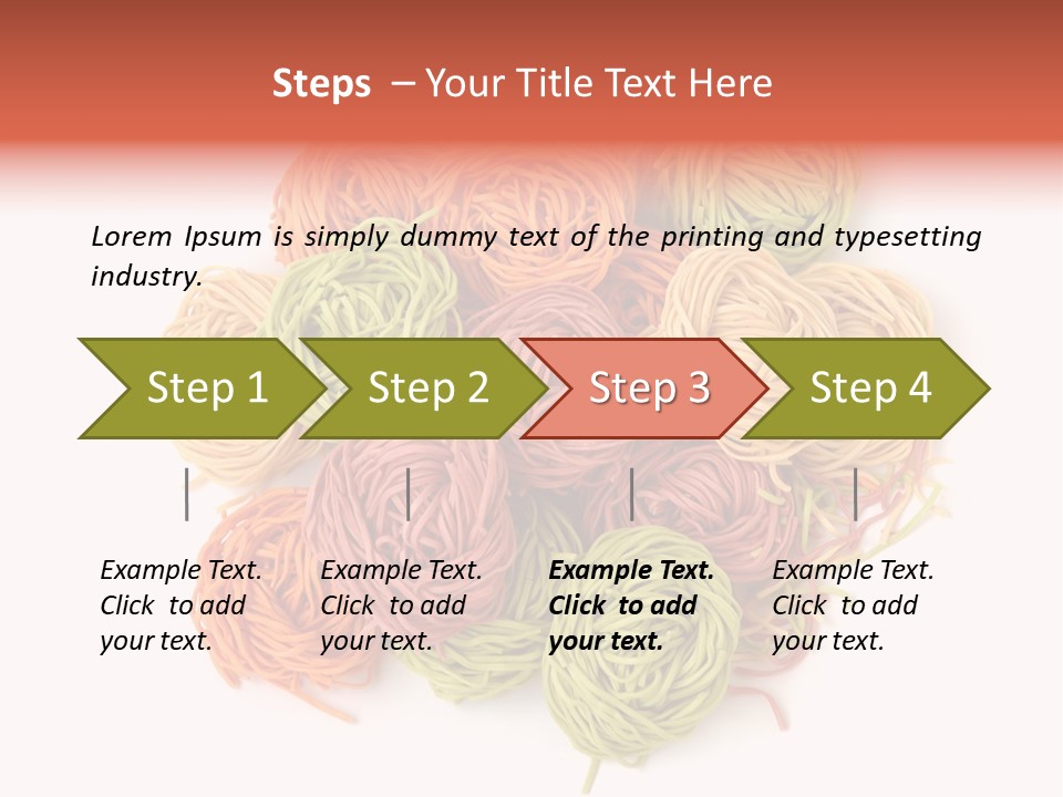 Italian Multicolored Pasta Tagliatelle On White Background PowerPoint Template